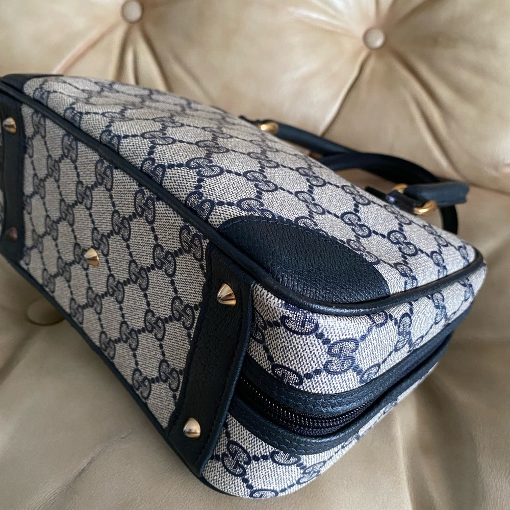 COA Gucci Vintage Mini Satchel GG Monogram Authentic Top Handle - Picture 8 of 15